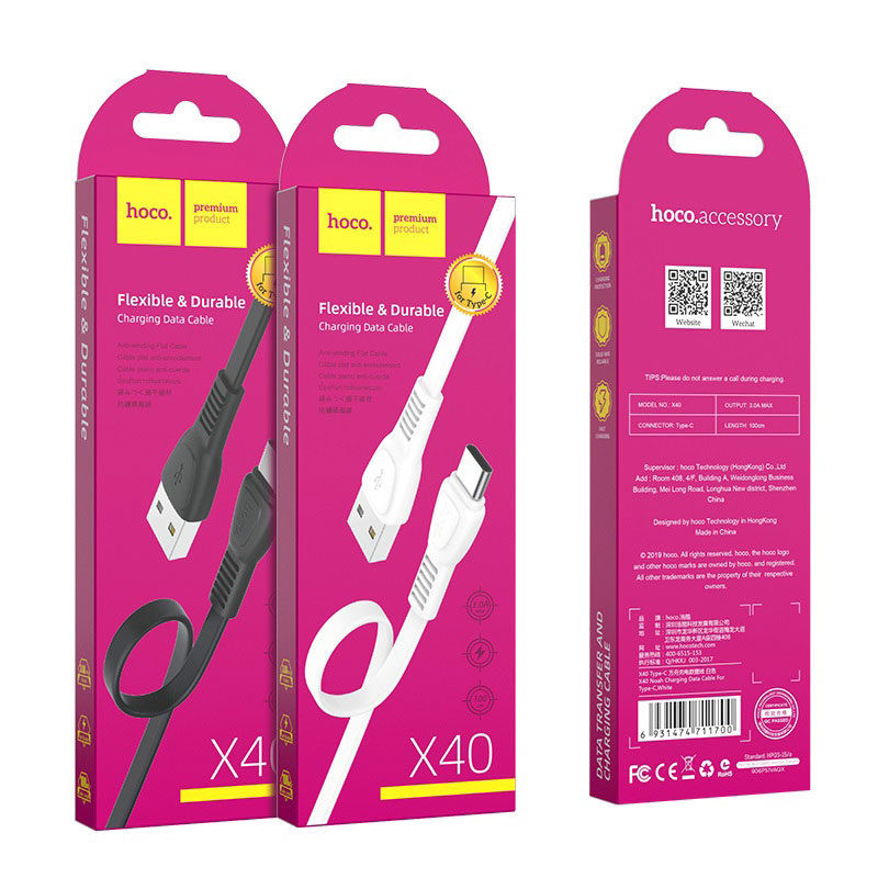 USB кабель для TYPE-C HOCO X40, Noah, 3A, 1 м