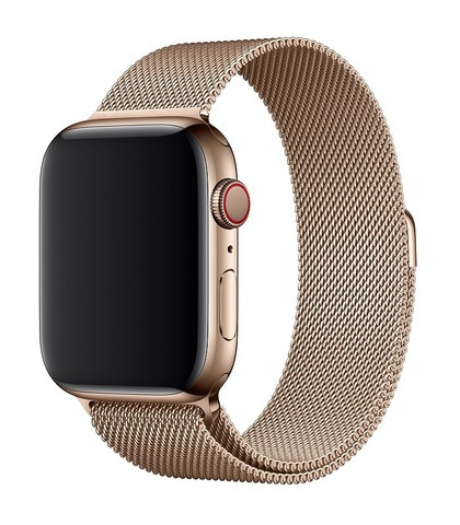 Ремешок для Apl watch 42mm 44mm 45mm 49mm, Milanese loop, светлое золото