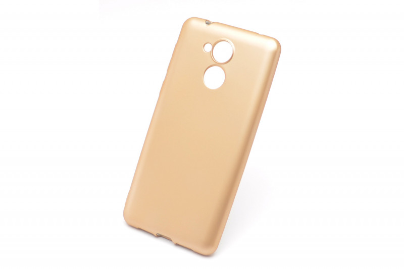 Силикон для HUAWEI P8 Lite, j-case, тонкий, непрозрачный, матовый, золотой, в пластиковой упаковке
