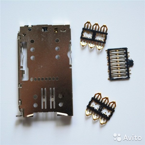 Коннектор SIM+MMC для Meizu M2 mini/M3 Max/M3 Note/M3s mini/M5/U10/U20 (2 SIM+1 MMC)/M5 Note/M5s/Lenovo K6 Note/Asus ZC553KL/Asus ZE553KL/ZTE A610/ZTE A610