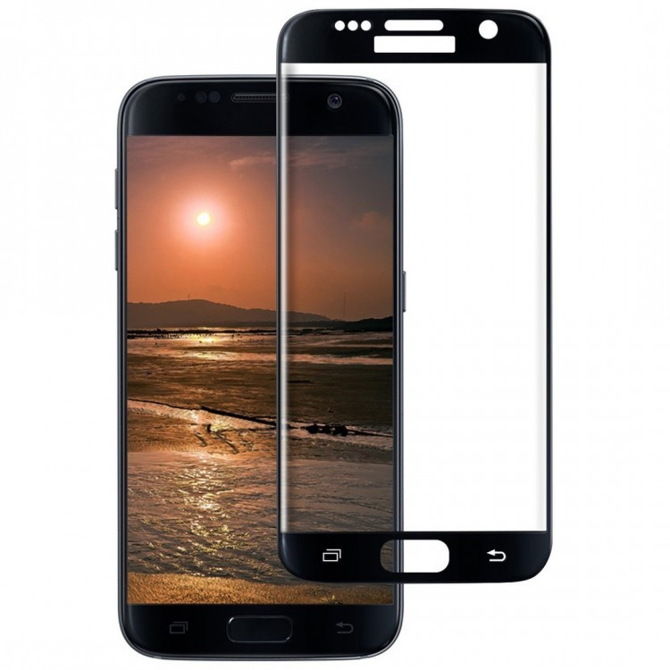 Защитное стекло для SAMSUNG G930FD (S7), с рамкой, черный