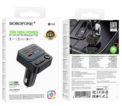 FM-модулятор BLUETOOTH Borofone BC60