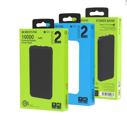 Внешний аккумулятор BOROFONE BT20 10000 mAh  выходы 2 USB