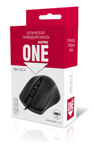 Мышь проводная Smartbuy ONE 352 черная