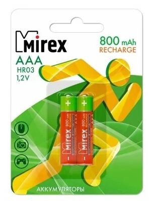 Аккумулятор Mirex HR03 800mAh
