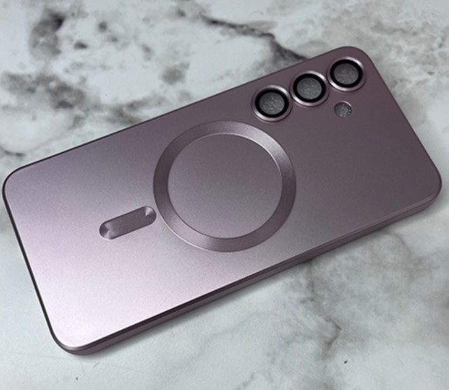 Накладка для APP Iph 15 Pro.  переламутровый,с MagSafe, розовый