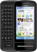 Корпус для Nokia C6-00 со средней частью + клавиатура (черный)