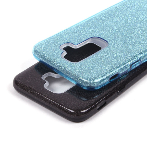 Накладка для SAMSUNG J610F (J6 Plus 2018), с блестками, голубой