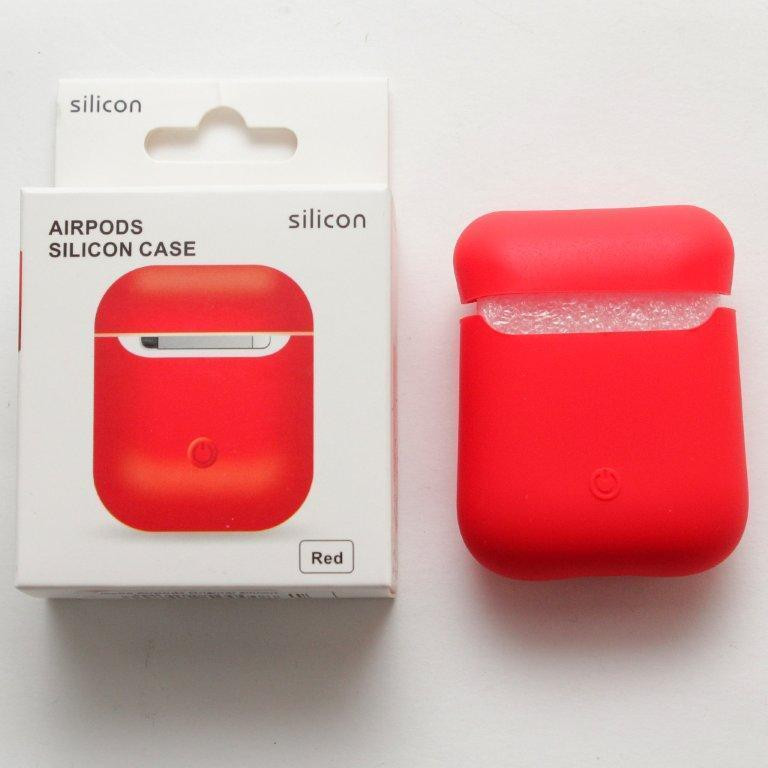 Чехол Airpods Silicon Case красный