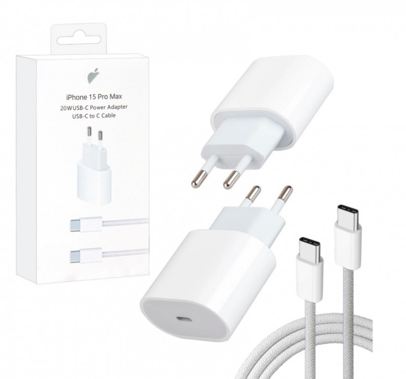 СЗУ USB 20W, iPh 15 USB кабель Type-C Type-C  под ориг