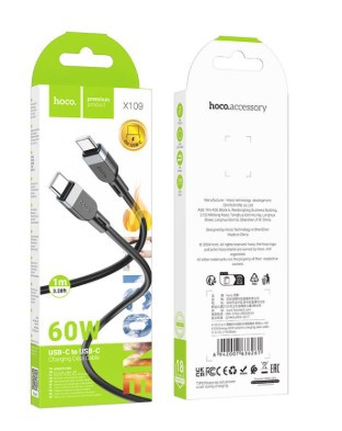 USB кабель для TYPE-C на TYPE-C   HOCO X109, 2 метра