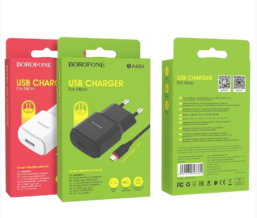 СЗУ BOROFONE BA48A Orion, 2.1A 1 USB с кабелем micro