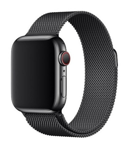 Ремешок для Apl watch 42mm 44mm 45mm 49mm, Milanese loop, черный