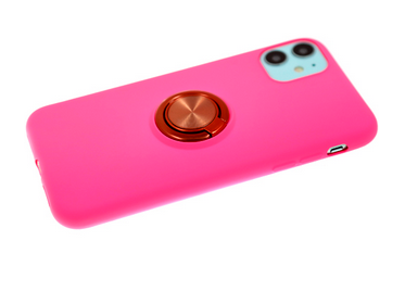 Силикон для XIAOMI Redmi Note 8T, Матовая с кольцом, розовый