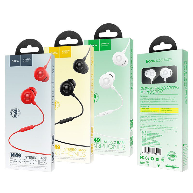 Гарнитура HOCO M49 Starry Sky Universal Earphones With Mic (черная)