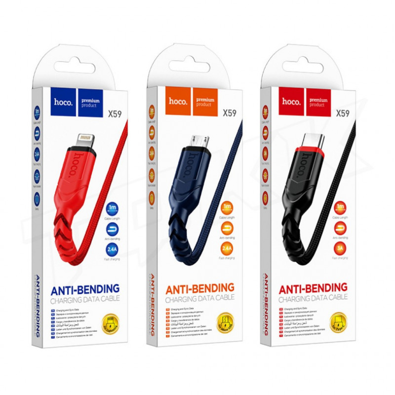 USB кабель для TYPE-C HOCO X59 Victory 1м, 2.4A, нейлон