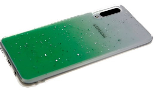 Накладка для SAMSUNG A015 A01 M015  M01,  прозрачный с фольгой, зеленый