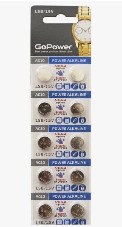 Батарейка GoPower G1/LR621/LR60/364A/164 BL10 Alkaline 1.5V
