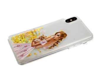 Накладка для SAMSUNG A505F (A50)/A307F (A30s)/A507 (A50s), Жидкие блестки, Девушка с щенком