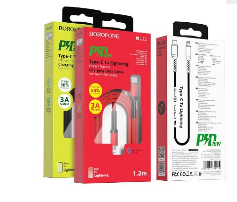 USB кабель для lightning BOROFONE BU22 Superior PD Fast, 1,2м