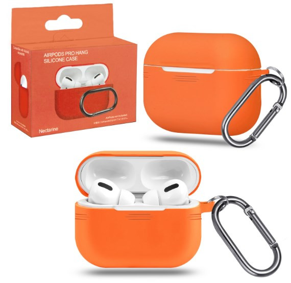 Чехол Airpods Pro, с карабином, нектариновый