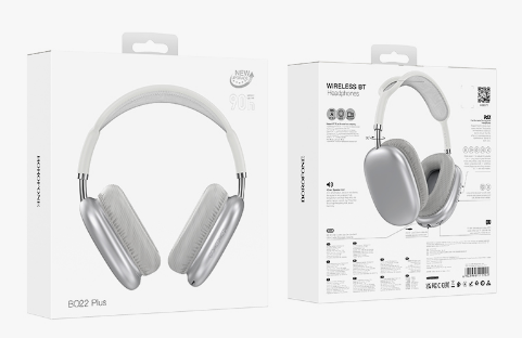 Наушники полноразмерные беспроводные BOROFONE BO22 PLUS, серебро