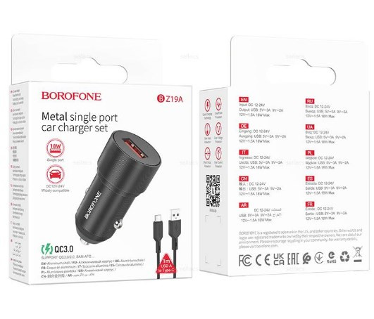 АЗУ BOROFONE BZ19A QC3.0, кабельType-C