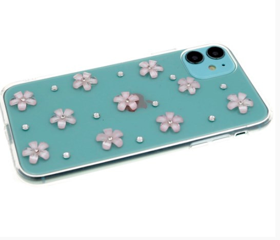 Силикон для HUAWEI Honor 8X, прозрачный, цветы ср стразами