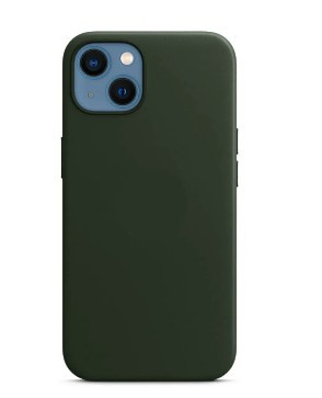 Накладка для Apl IPh 13,14, SILICONE COVER Soft-touch с MagSafe, изумруд