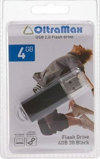 Флеш-накопитель 4Gb OltraMax Drive 30, USB 2.0, черный