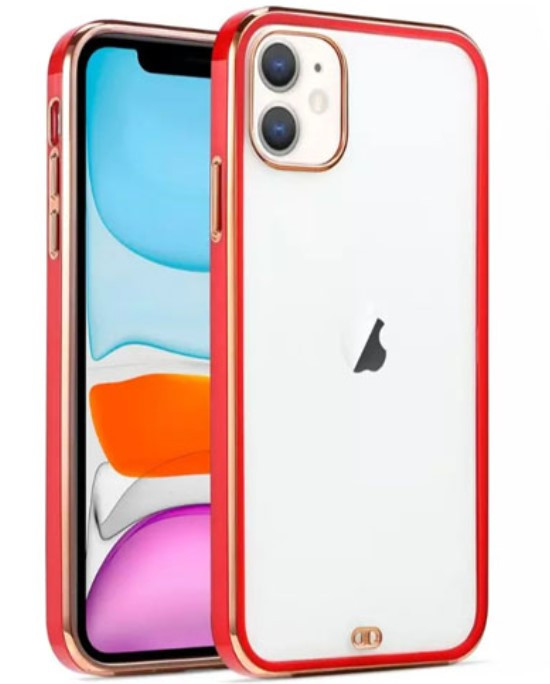 Накладка для Apl IPh 15 Pro Max  с ободком, красный