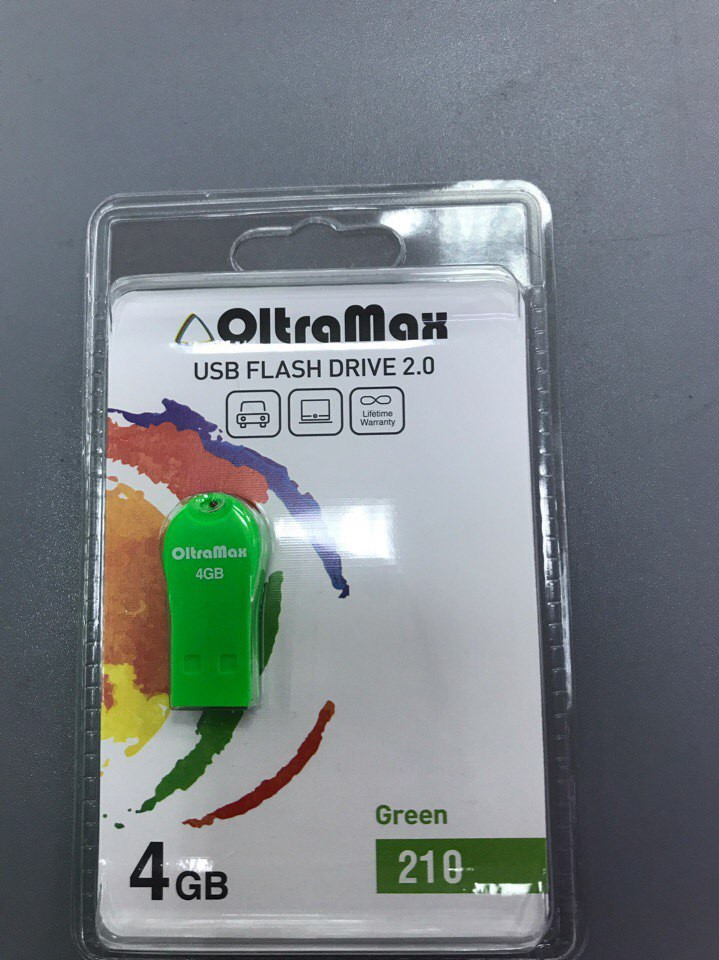 Флеш-накопитель 4Gb OltraMax 210, USB 2.0, зелёный