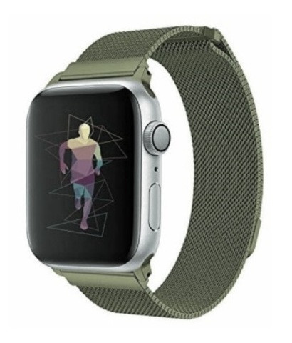 Ремешок для Apl watch 38mm 40mm, Milanese loop, зеленый