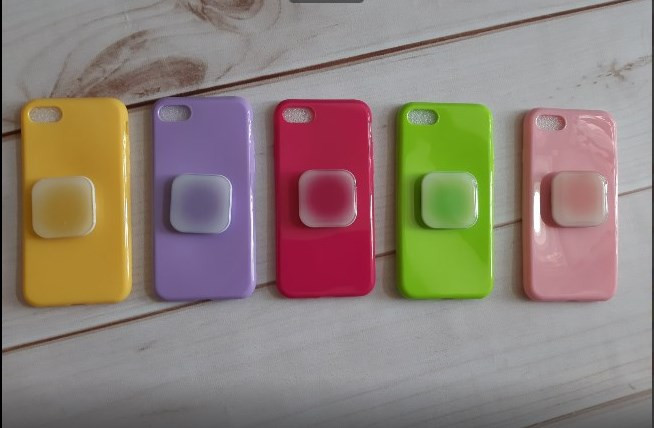 Накладка для Apl IPh 7 Plus/8 Plus, Глянцевый, с попсокетом, желтый