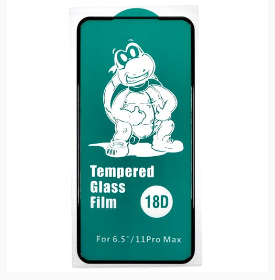 Защитное стекло для ApL iph 12 PRO MAX, 18D, силиконовый край, черный