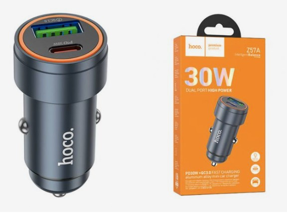 АЗУ HOCO Z57A. 1USB C, 1USB, PD30W QC3.0