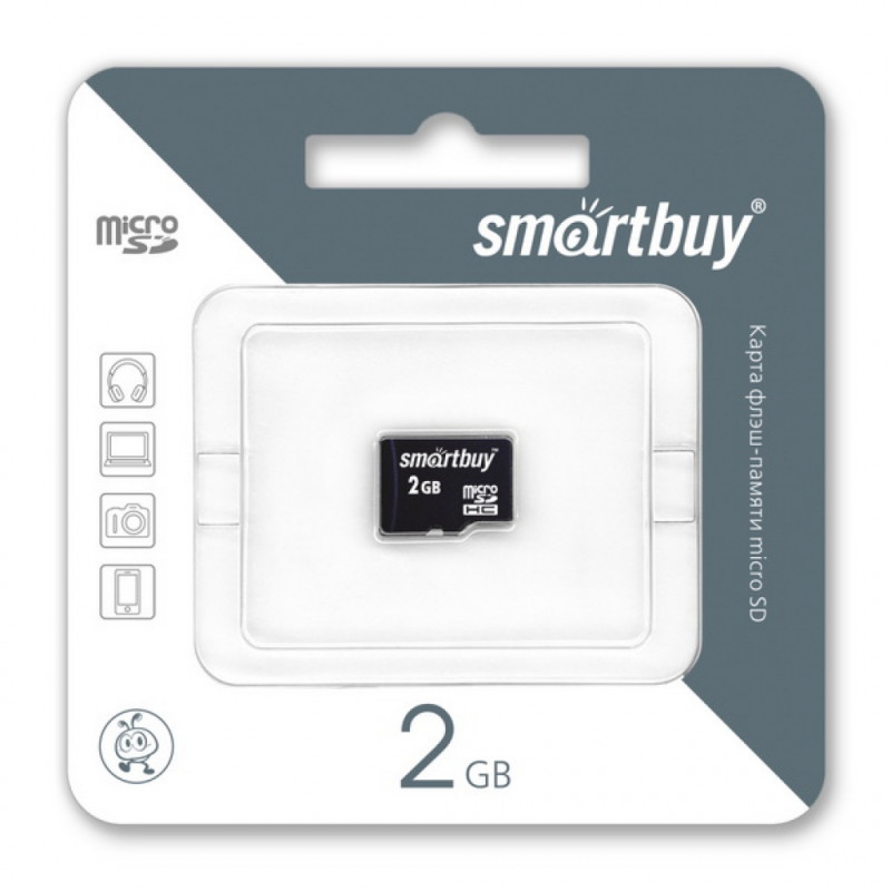 Карта памяти 2Gb MicroSDHC SmartBuy без адаптера