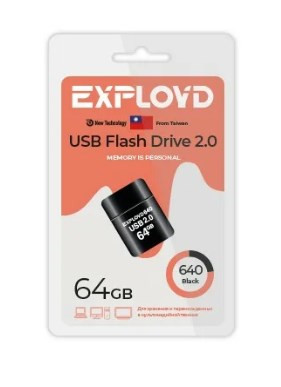 Флеш-накопитель 64Gb Exployd 640, USB 2.0, черный