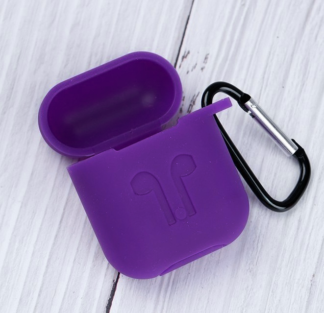 Чехол Airpods с карабином, фиолетовый