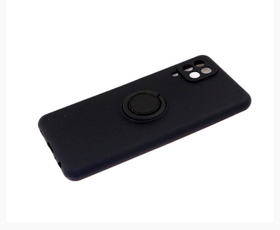 Накладка для XIAOMI Redmi Note 8T, SILICONE COVER Soft-touch, с кольцом, черный