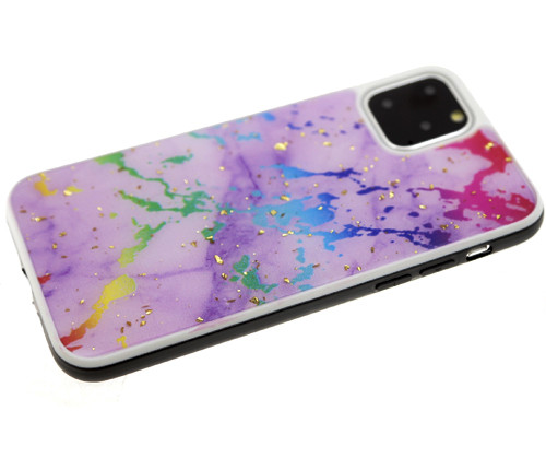 Накладка для HUAWEI Honor 8A Y6 2019 8A PRO Y6S), Мрамор с крошкой, сиреневый