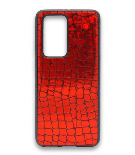 Накладка для Huawei P40 Pro, крокодил перламутровый, красный