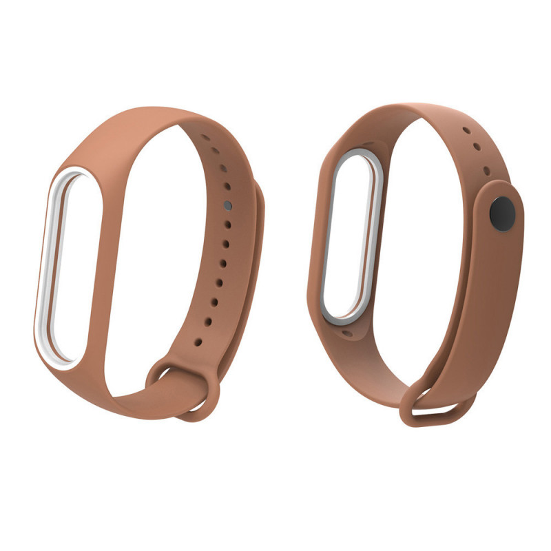 Ремешок для Mi band 3/4, коричнево-белый