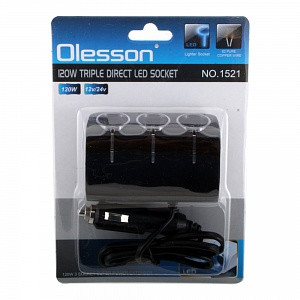 Переходник в прикуриватель (1521) на 3 ЗУ, Olesson