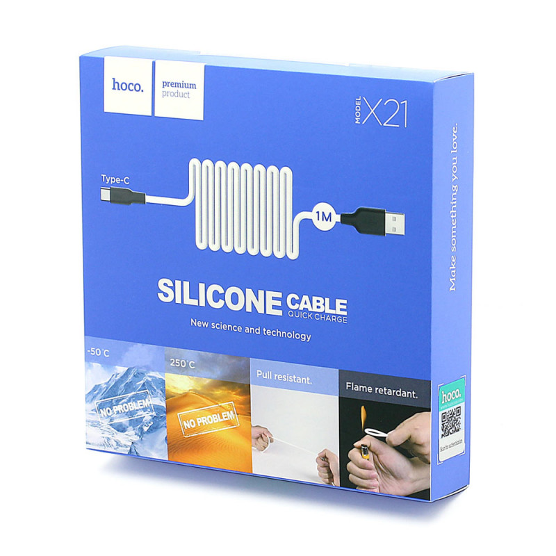 USB кабель для TYPE-C HOCO X21. силиконовый